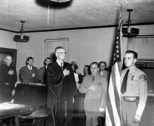 Saluting the flag