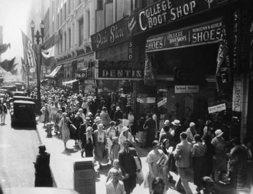 Crowd on South Broadway