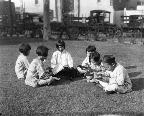 Chinese children reading