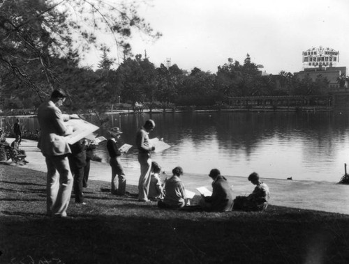 Drawing sketches of MacArthur Park