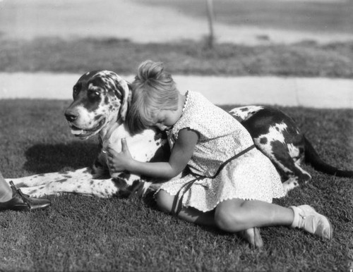 Child and dog