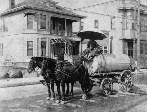 Man on water wagon