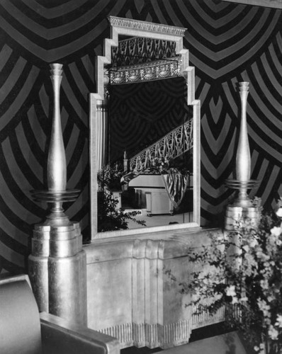 Lobby mirror, Fox Wilshire Theater