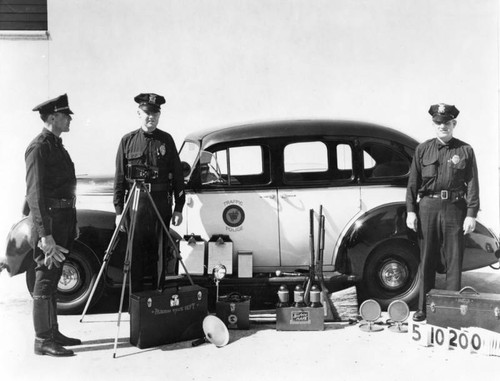 Police equipment displayed