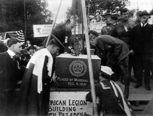 Cornerstone laying in South Pasadena