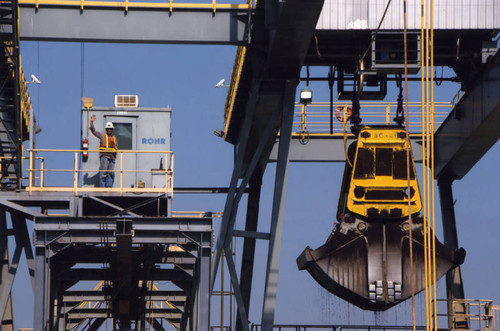 On the floating dredge, Durbin Rock Plant