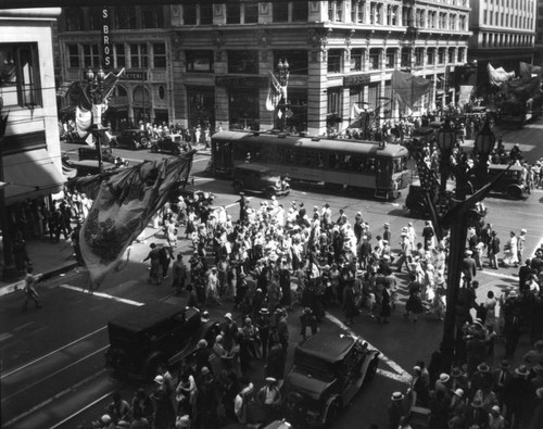 Crowd on South Broadway