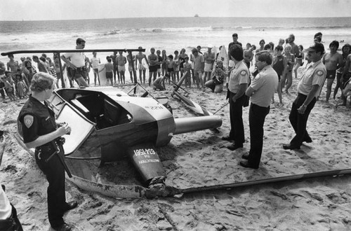 Chopper crash on beach