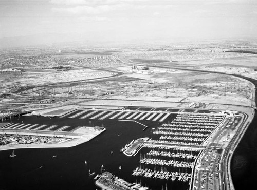 Belmont Shores Harbor, Long Beach; looking northeast