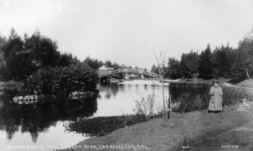 Woman and child at Hollenbeck Park