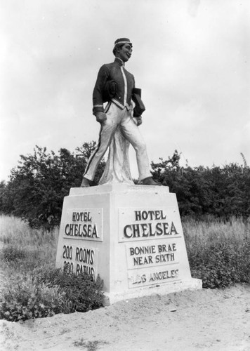 Statue advertising hotel