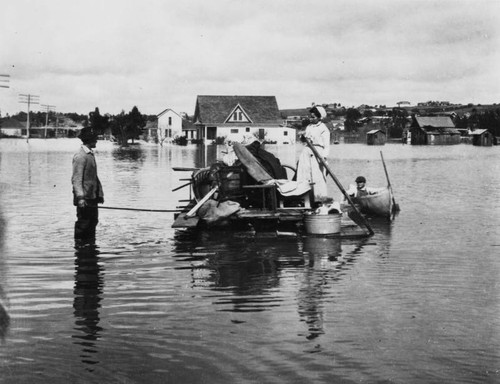 Fleeing Long Beach floods