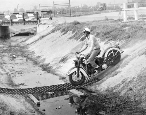 Motorcycle Police trainees in tough Burbank school