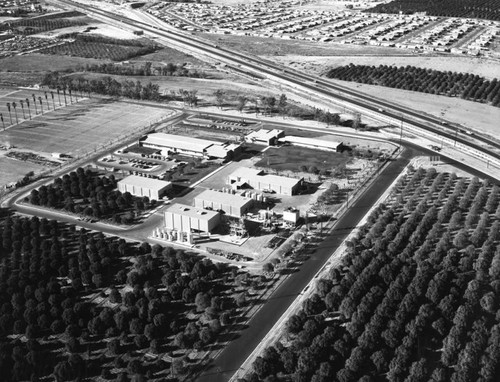 Crescent Way, Muller Street and Santa Ana Freeway, looking northwest