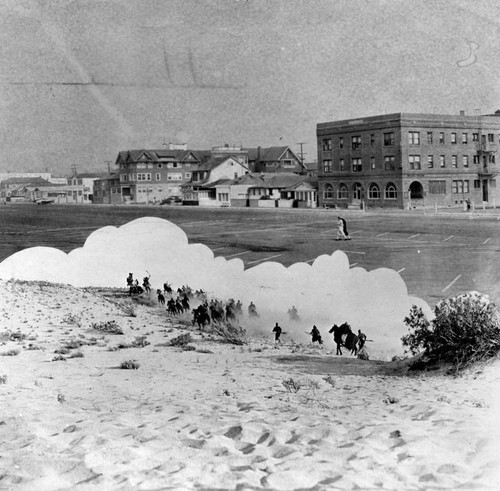 Filming on the beach