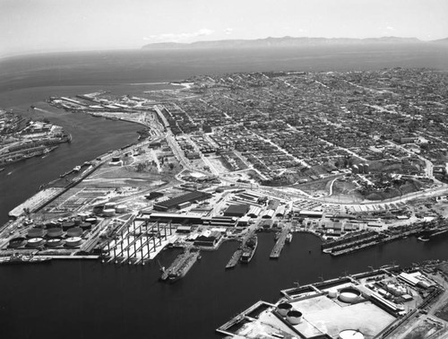 Los Angeles Harbor and San Pedro, looking south