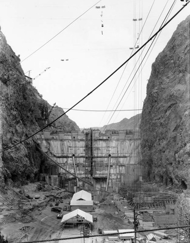 Construction work camp below Hoover Dam