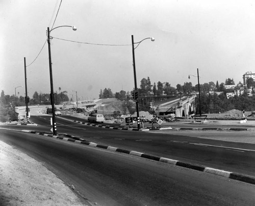 Bridge and freeway construction, view 1