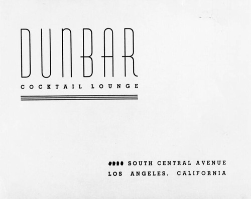 Handbill for the Dunbar Cocktail Lounge