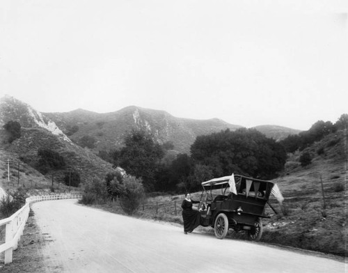 Automobile on a mountain road
