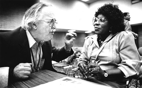 Harms and Patterson at Watts Towers meeting