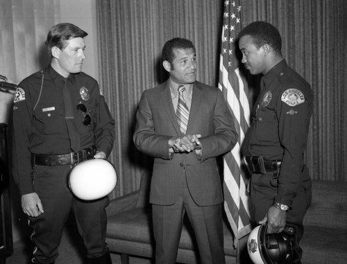 Councilman Billy Mills with LAPD officers