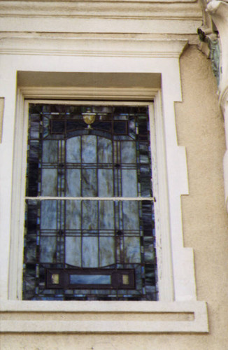 First Baptist Church of San Pedro, window close-up