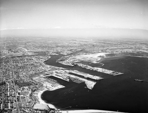 Los Angeles Harbor and Terminal Island, looking northeast