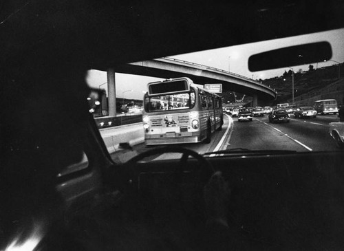 Bus lane on the freeway