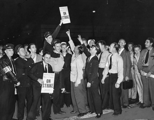 Trainmen on strike