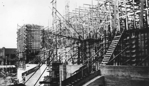 LAPL Central Library construction, early south view