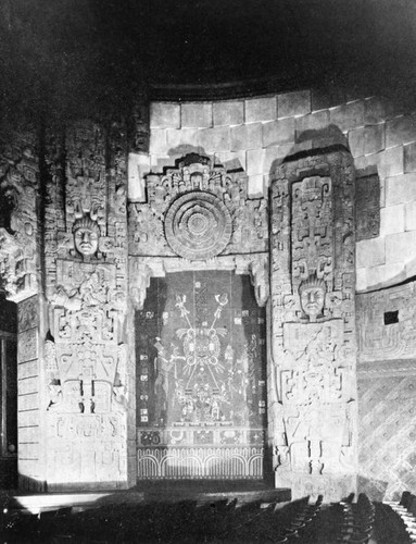 Side stage detail of Mayan Theater