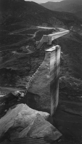 Eerie view of the "Tombstone", St. Francis Dam