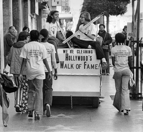 Cleaning the Hollywood Walk of Fame