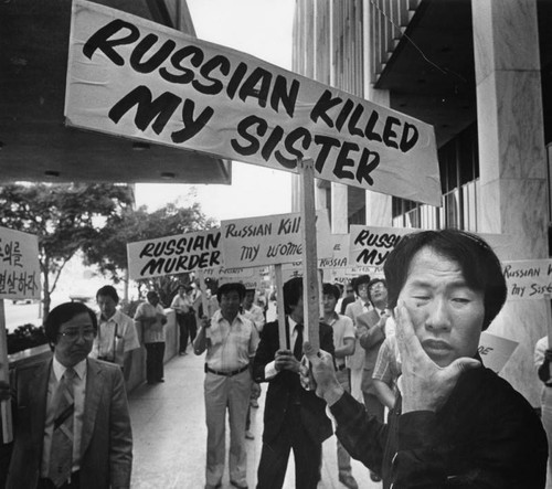 Demonstration outside Federal Building