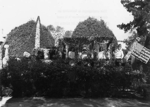 Children on a parade float