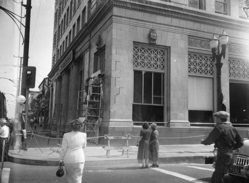 Bank damaged by earthquake