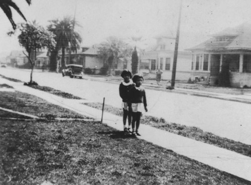 Children on sidewalk