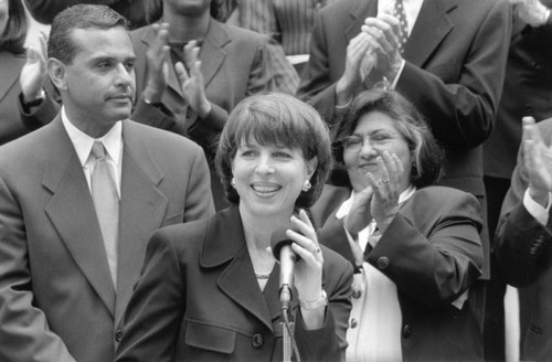 Lucy McCoy speaks at DNC news conference