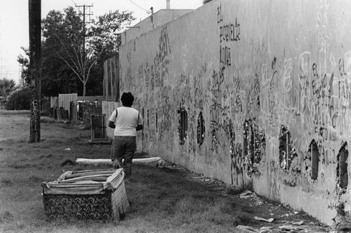 Wall covered with graffiti