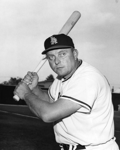 Steve Bilko poses with his bat