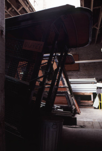 Angels Flight cars in storage