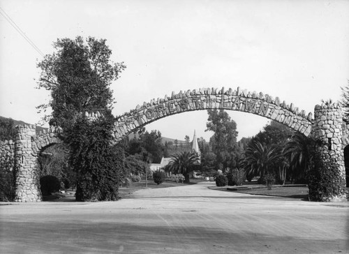 Forest Lawn stone gate