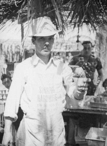 Vendor with a snow cone