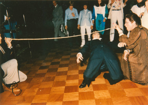 Limbo dance at Bar Mitzvah celebration