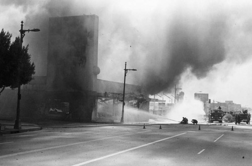 Fighting a store fire