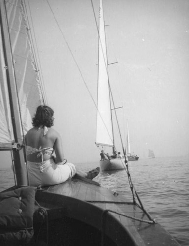 Following the ships in on a Newport Beach sailing trip