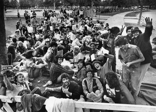 Fans waiting for the Rolling Stones concert