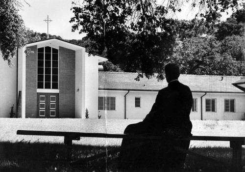 Seminarian meditates near Claretville novitiate