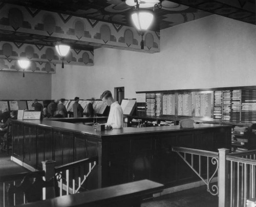 Newspaper Room reference desk, Los Angeles Public Library